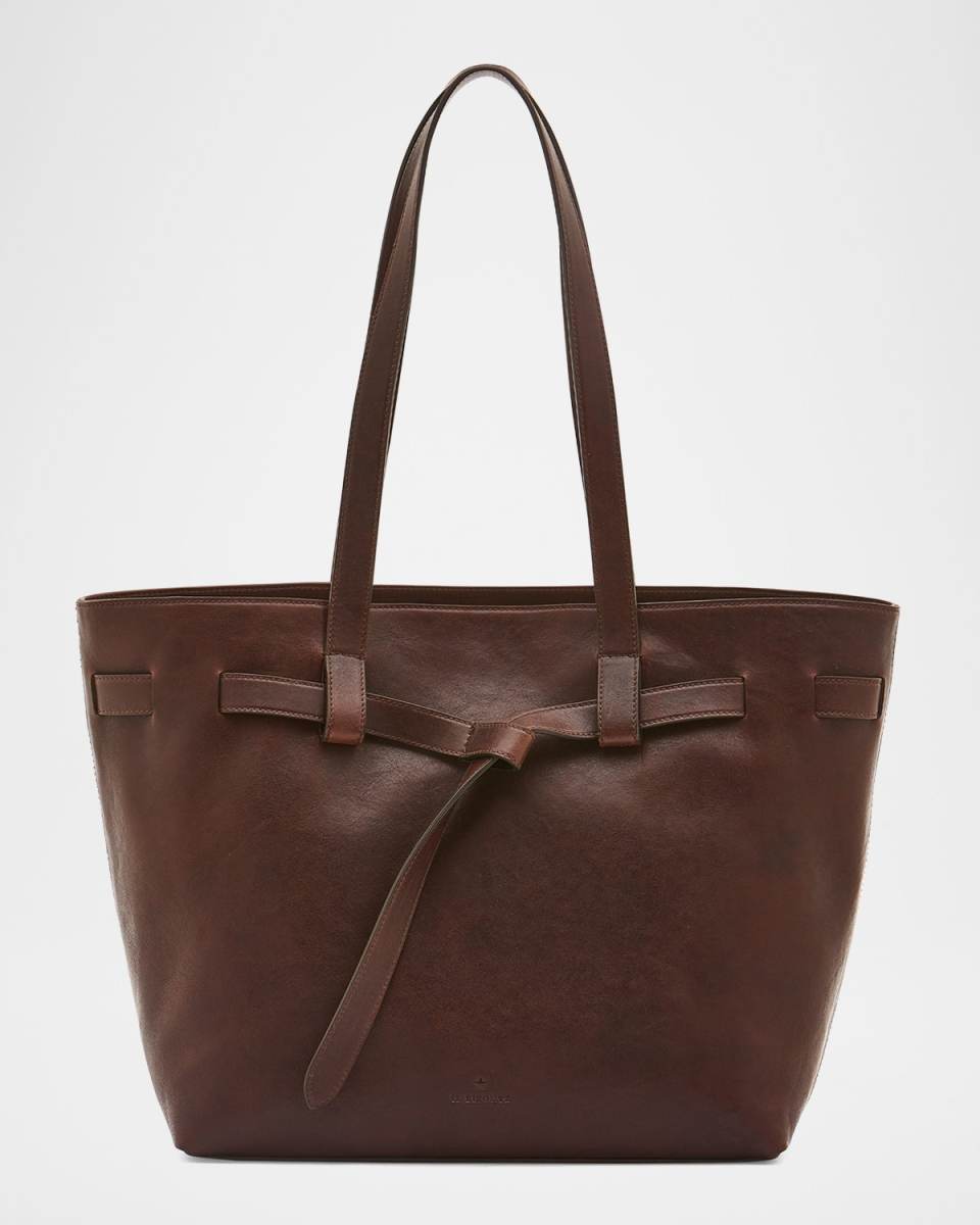Elisa East-West Leather Tote Bag